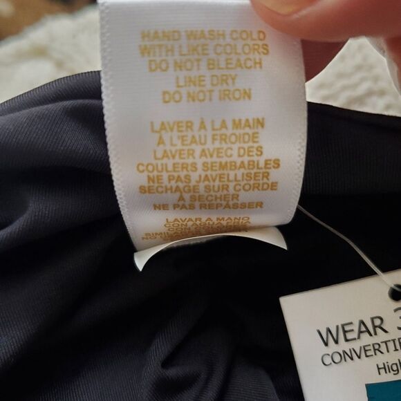 Anne Cole Convertible High Waist Shirred Swim Bottoms Sz Lg - Picture 12 of 12